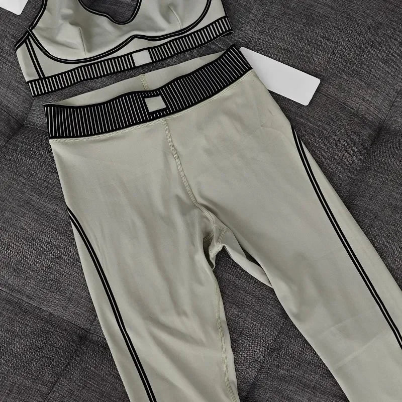 2025--Yoga Sports Jogger Woman Yoga 2 Piece Set Line Up Bra Workout Gym Clothe Active Wear Run Vest Fitness Tracksuit